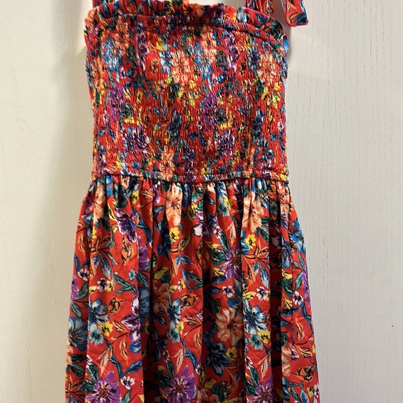 B.O.G Collective. Floral Tie Dress Women’s XS red with multi color flowers - Picture 8 of 11